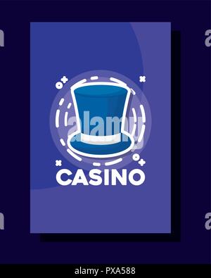 top hat frame gamble casino concept vector illustration Stock Vector