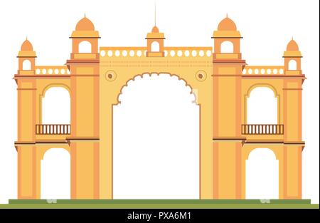 mumbai gateway india monument on white background vector illustration Stock Vector