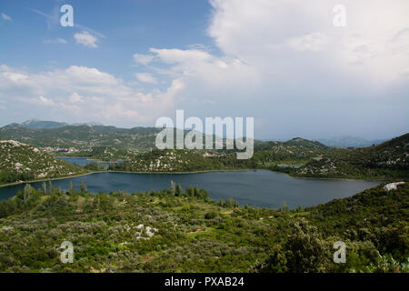 The Bacina lakes are located in Dalmatia, Croatia. The lakes are named after the inland town of Bacina close to the port city of Ploce. Stock Photo