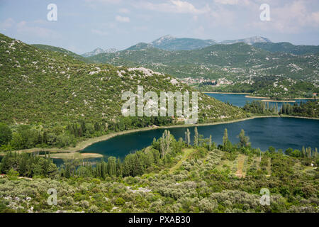 The Bacina lakes are located in Dalmatia, Croatia. The lakes are named after the inland town of Bacina close to the port city of Ploce. Stock Photo