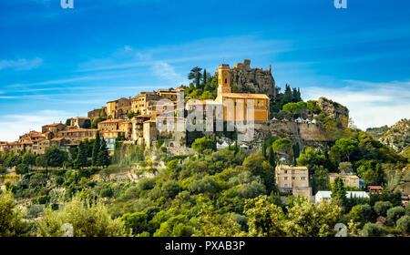 Landscape of historical medieval village of Eze on French riviera Stock Photo