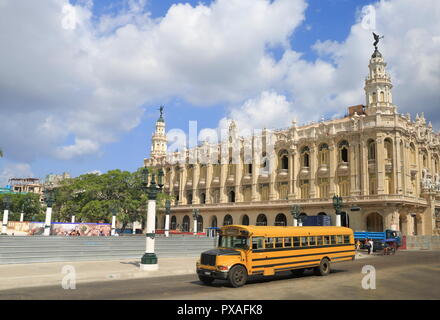 Havana, El Capitolio Square, Cuba April 2015: View of Science Academy and Theater Building. Stock Photo