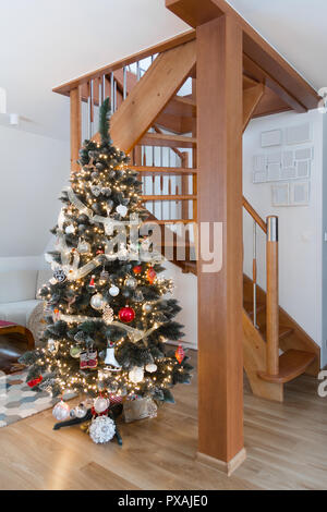 beautiful decorated christmas tree Stock Photo