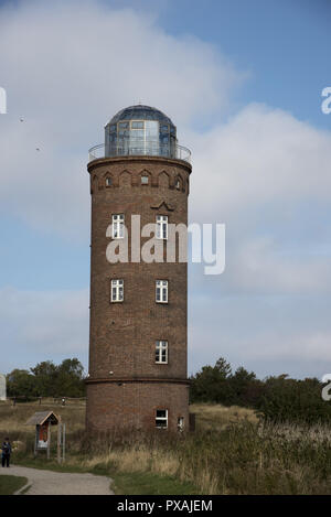 There is a marine navigation tower on top of Cape Arkona which is in the northernmost part of Ruegen Island in the Baltic Sea in Northeastern Germany. Stock Photo