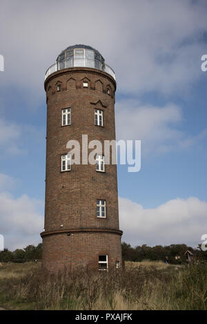 There is a marine navigation tower on top of Cape Arkona which is in the northernmost part of Ruegen Island in the Baltic Sea in Northeastern Germany. Stock Photo