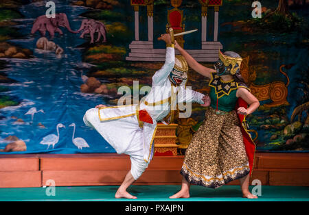 Laotian dancers perform in the Royal Ballet Theatre in Luang Prabang Laos Stock Photo