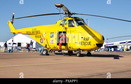 The last airworthy Westland Whirlwind HAR Mark 10 helicopter on static display at Royal International Air Tattoo Stock Photo