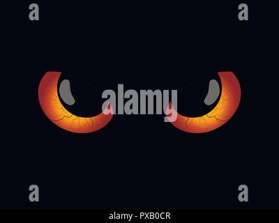 Happy Halloween. Evil scary eyes, black pupils. Halloween element for design. Vector illustration Stock Vector