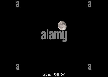 Almost full Moon. The Moon is an astronomical body that orbits planet Earth, being Earth's only permanent natural satellite Stock Photo