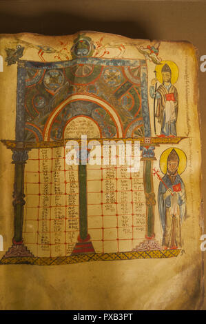 Armenia, Yerevan, Matenadaran, interior, The Mesrop Mashtots Institute of Ancient Manuscripts, illuminated manuscript Stock Photo