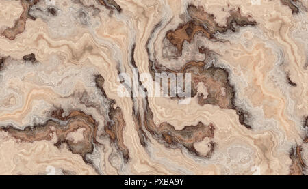 Beige marble background with wavy pattern. 2d illustration. Stock Photo