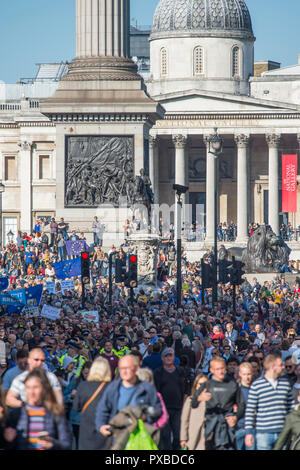 London, UK. 20 October, 2018. The People’s Vote March takes place in central London demanding a second referendum on the Brexit deal. Stock Photo