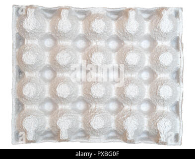 Paper packaging for chicken eggs on a white background. View from the top. Stock Photo