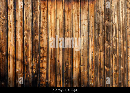 Wood texture or background, vertical planks, old wooden wall from 17th century chapel. Stock Photo