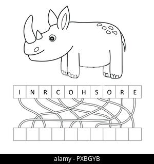 Cute rhino cartoon Stock Vector Art & Illustration, Vector Image