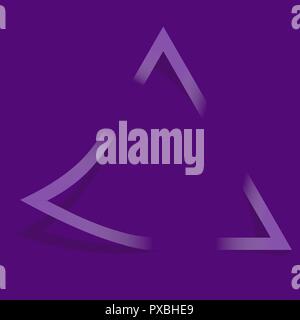 triangular frame with breaks of contours of several elements, glitch Stock Vector