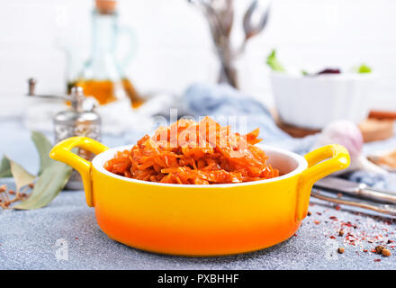 fried cabbage and mashed potato, stock photo Stock Photo