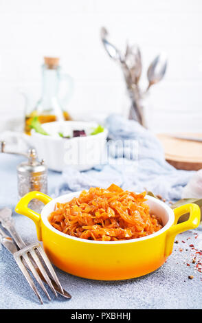 fried cabbage and mashed potato, stock photo Stock Photo