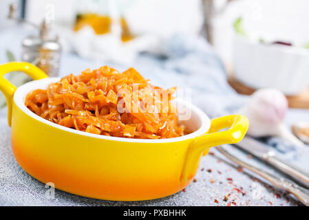 fried cabbage and mashed potato, stock photo Stock Photo