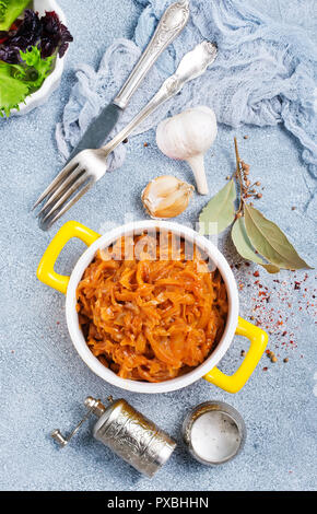 fried cabbage and mashed potato, stock photo Stock Photo