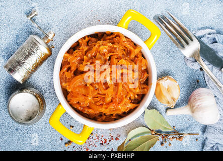 fried cabbage and mashed potato, stock photo Stock Photo