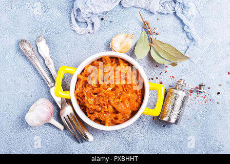 fried cabbage and mashed potato, stock photo Stock Photo