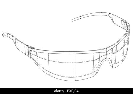 VR Virtual Reality Glasses Concept. Vector Stock Vector