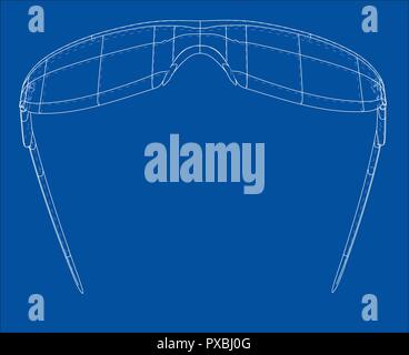 VR Virtual Reality Glasses Concept. Vector Stock Vector