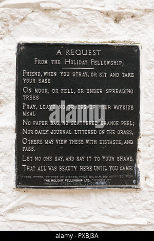 Holiday Fellowship sign at Rowardennan, Loch Lomond, Scotland, UK Stock Photo