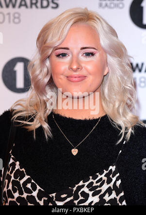 Katie Thistleton attends the BBC Radio 1 Teen Awards at SSE Arena