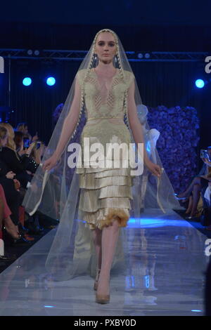 Moscow, Russia. 20th Oct, 2018. The world famous couturier Furne Amato -  AMATO Couture (UAE) presented in Moscow his last collection as part of Al Arabia Fashion Days.    Mansion Saltykov-Chertkov, Moscow. Credit: Pavel Kashaev/Alamy Live News Stock Photo