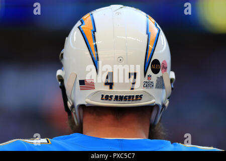 Detailed view of Green Bay Packers (left) and Tennessee Titans helmets.  Photo via Credit: Newscom/Alamy Live News Stock Photo - Alamy