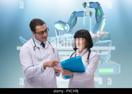 Two doctors in telemedicine concept Stock Photo