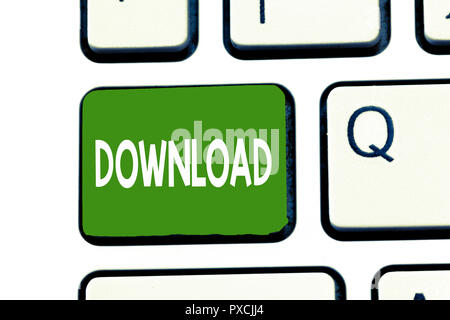 Word writing text Download. Business concept for copy data from one computer system another typically over Internet. Stock Photo