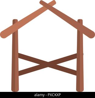 wooden stable manger icon Stock Vector