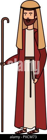 saint joseph christmas character Stock Vector