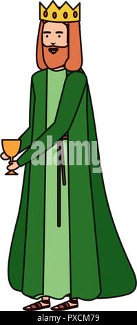 wise kings manger characters Stock Vector