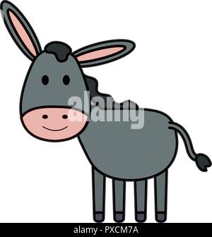 cute mule manger character Stock Vector