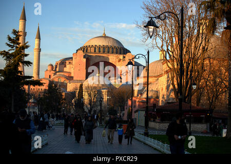 Hagia Sophia. Istanbul. tourist attractions of Turkey. Sunset Stock Photo