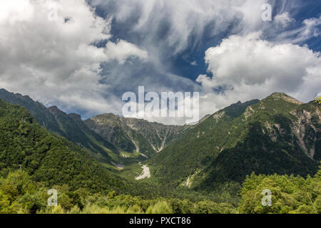 Mountains and valley, Kamikochi, Japan Stock Photo