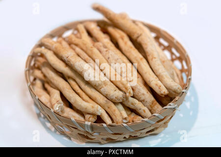 Chinese condiment root horseradish. Stock Photo