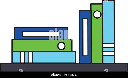 bookshelf books and binders office vector illustration Stock Vector