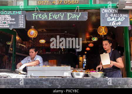 Fresh every day - preparing restaurant food in soho Stock Photo