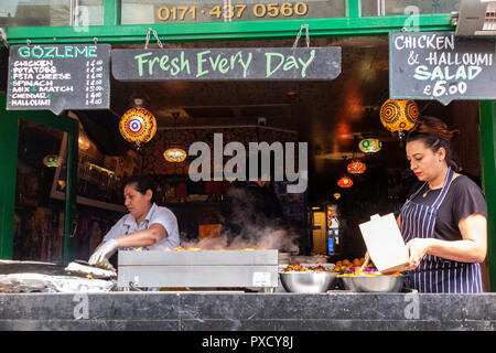 Fresh every day - preparing restaurant food in soho Stock Photo