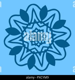 Snowflake icon vector in flat style on blue background. Winter symbol for website design, logotype, app user interface and so on. Stock Vector