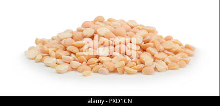 Pile yellow split peas isolated on a white background Stock Photo