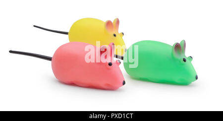 Set toy mouse for cat isolated on white background Stock Photo