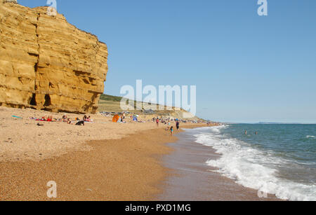 Burton Bradstock beach, Dorset, England, UK in summer, looking east. Stock Photo