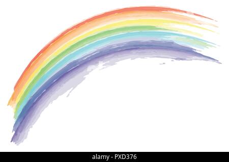 watercolor rainbow isolated on white background vector illustration ...