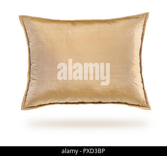Pillow of velor fabric, isolated on white background Stock Photo